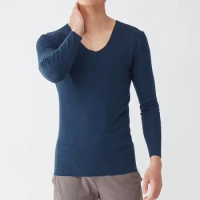Футболка мужская синяя теплосберегающая бесшовная YG YN7109_KS