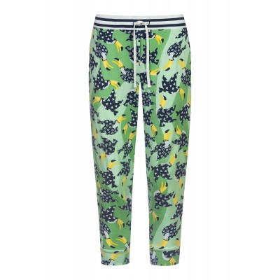 Брюки женские зеленые с рисунком "туканы" MEY 1220055_1284